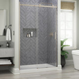 Commix 48 in. x 76 in. Frameless Sliding Shower Door in Matte Black with 5/16 in. (8 mm) Clear Glass - Super Arbor