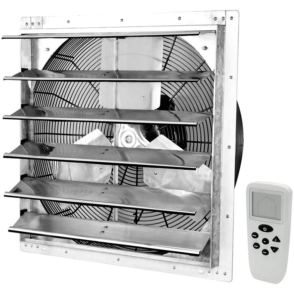 1200 CFM Silver Electric Powered Gable Mount Shutter Fan/Vent - Super Arbor