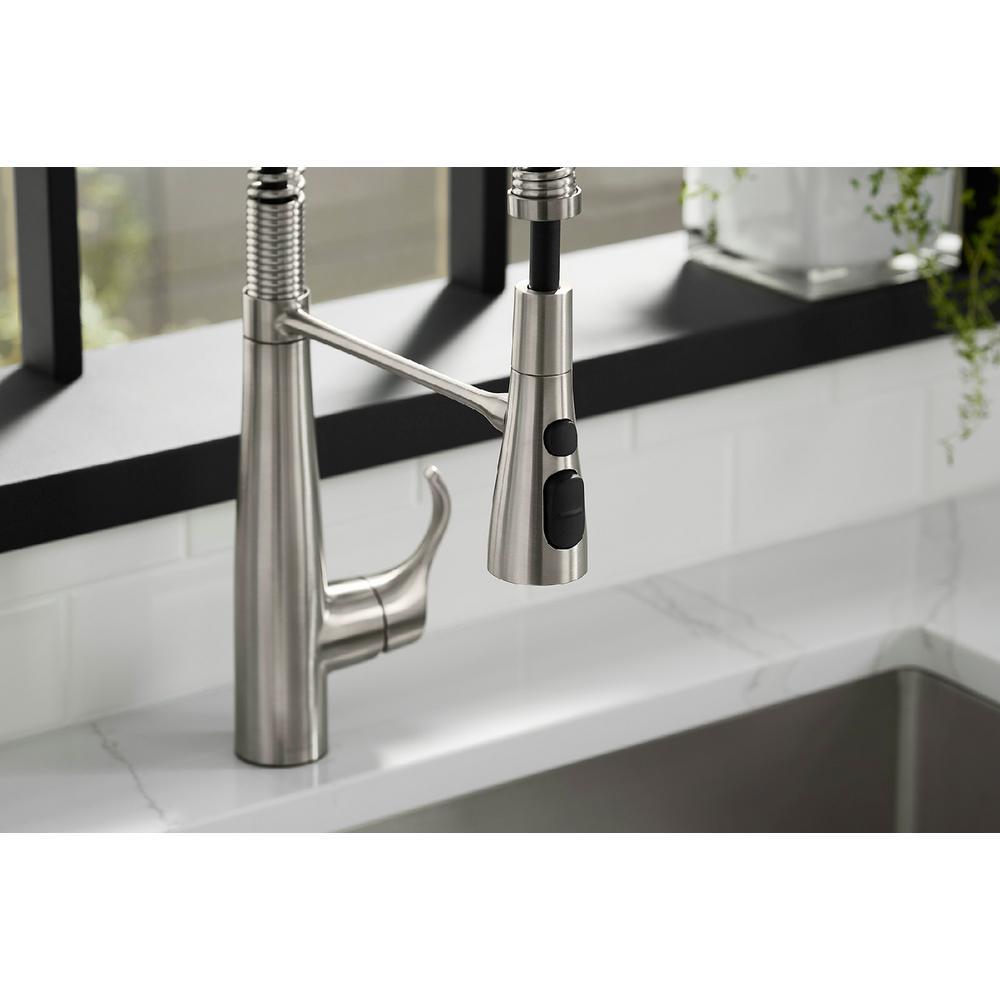 Simplice Single-Handle Pull-Down Sprayer Kitchen Faucet in Vibrant Stainless - Super Arbor