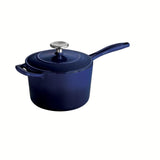 Gourmet 2.5 qt. Porcelain-Enameled Cast Iron Sauce Pan in Gradated Cobalt with Lid