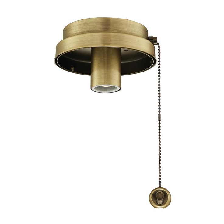 Antique Brass Ceiling Fan Low Profile LED Light Kit