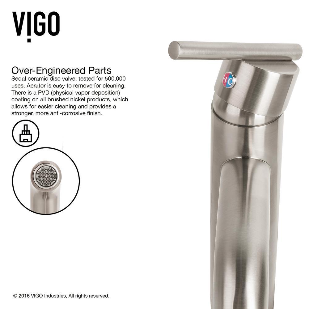 Dianthus White Matte Stone Vessel Bathroom Sink and Seville Bathroom Vessel Faucet in Brushed Nickel - Super Arbor