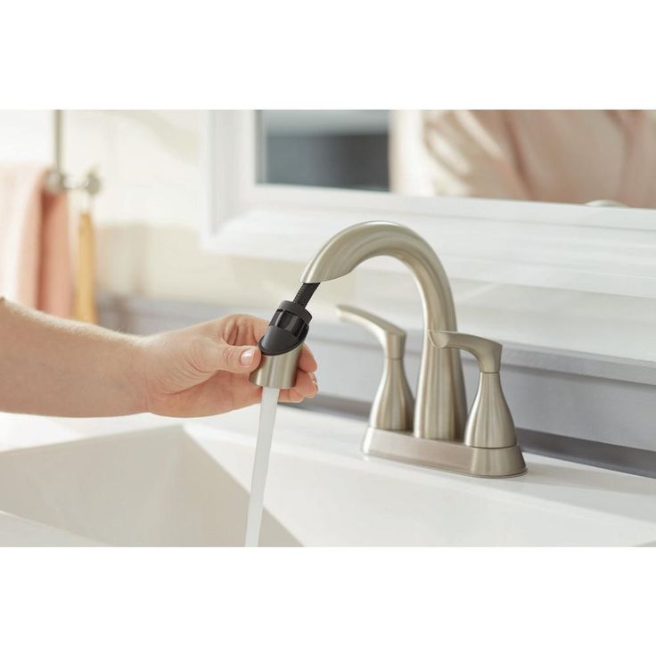 Broadmoor 4 in. Centerset 2-Handle Pull-Down Spout Bathroom Faucet in SpotShield Brushed Nickel
