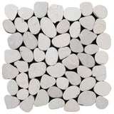 Cruz Bay Sliced Pebble Tile  Black 11-1/2 in. x 11-1/2 in. x 9.5mm Honed Pebble Mosaic Tile (10.12 sq. ft. / case)
