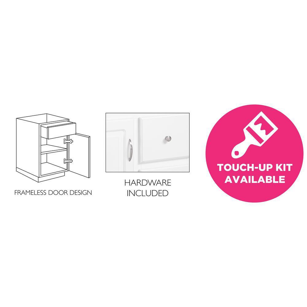 Wyndham 24 in. W x 18 in. D Unassembled Bath Vanity Cabinet Only in White Semi-Gloss