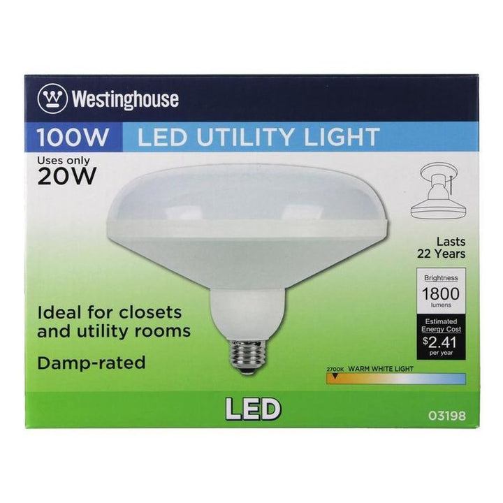 Westinghouse 100W Equivalent Warm White (2,700K) DLR64 Utility Medium Base LED Light Bulb