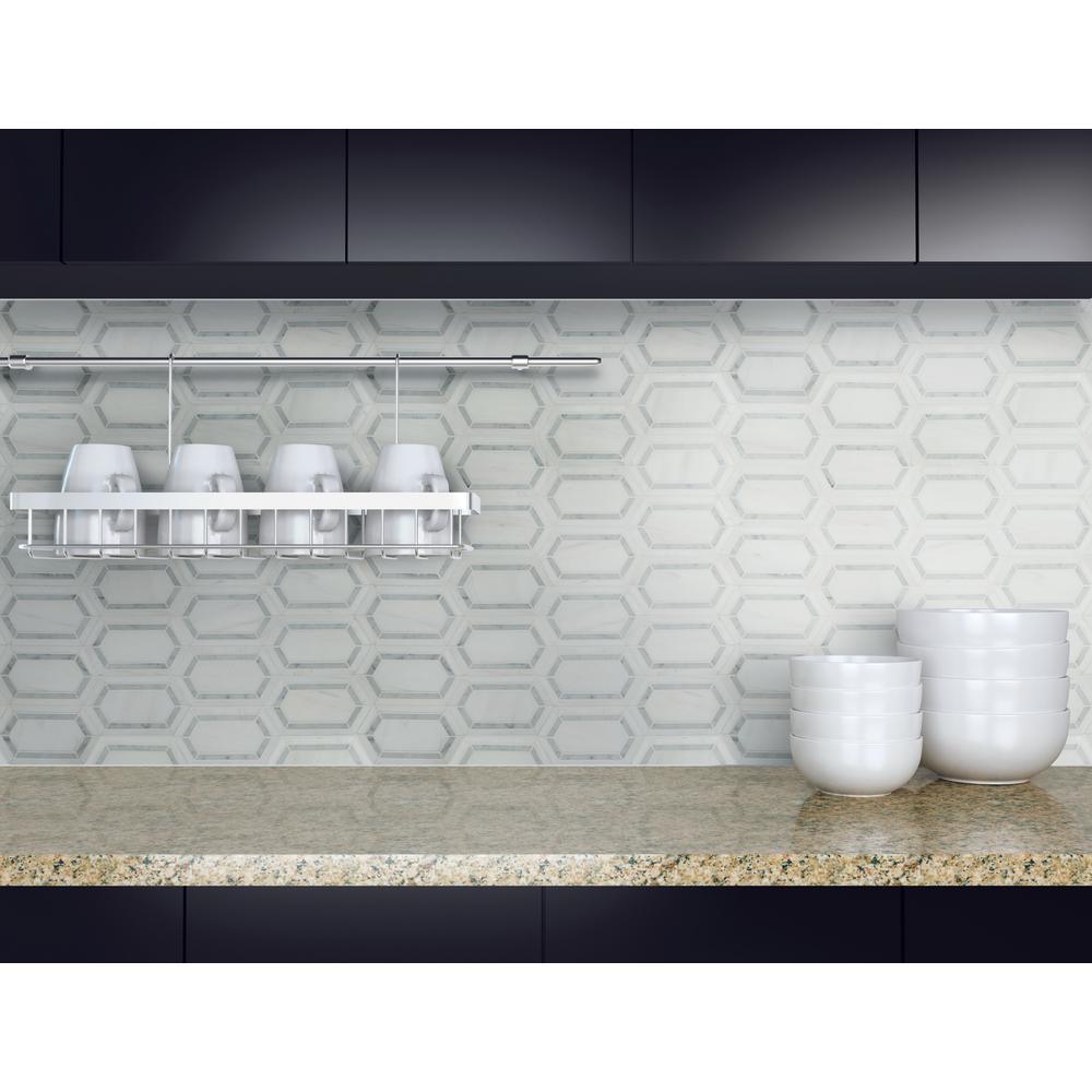 Pavilion Picket 12 in x 12 in. x 10 mm Polished Marble Mesh-Mounted Mosaic Tile ( 10 sq. ft. / case ) - Super Arbor