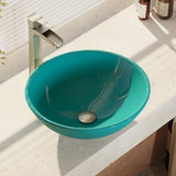 Glass Vessel Sink in Crystal with R9-7007 Faucet and Pop-Up Drain in Chrome - Super Arbor