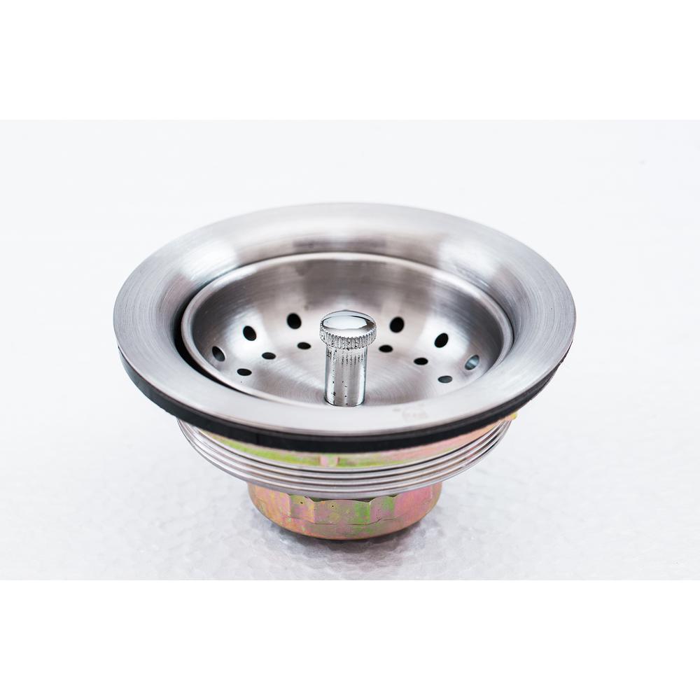 Tight Radius Stainless Steel 33 in. 18-Gauge 2-Hole Single Bowl Dual Mount Kitchen Sink with Grid and Strainer - Super Arbor