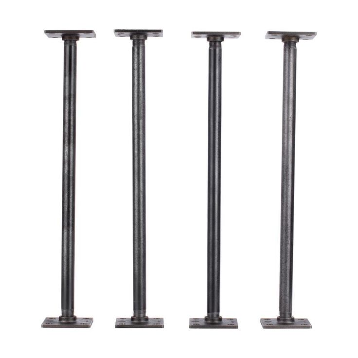 1/2 in. x 1.5 ft. L Black Steel Pipe Square Flange Table Leg Kit (Set of 4)