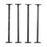 1/2 in. x 1.5 ft. L Black Steel Pipe Square Flange Table Leg Kit (Set of 4)