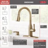 Marca Single-Handle Pull-Down Sprayer Kitchen Faucet with ShieldSpray Technology in Champagne Bronze - Super Arbor