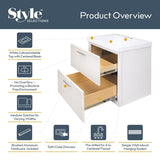Style Selections Acadia 24-in White Single Sink Bathroom Vanity with White Cultured Marble Top