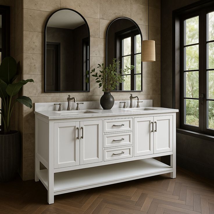 Home Decorators Collection Everett 72-Inch Double Vanity with Carrara Marble Top