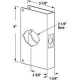 1-3/4 in. x 9 in. Thick Solid Brass Lock and Door Reinforcer, 2-1/8 in. Single Bore, 2-3/8 in. Backset - Super Arbor
