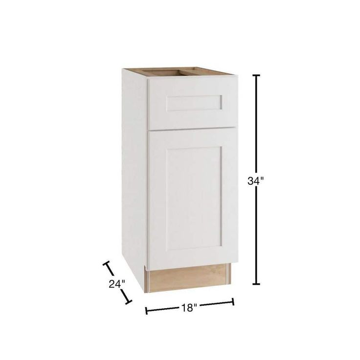 Home Decorators Collection Newport 18 in. W x 24 in. D x 34.5 in. H Assembled Plywood Base Kitchen Cabinet in Pacific White with 1ROT Soft Close LH
