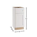 Home Decorators Collection Newport 18 in. W x 24 in. D x 34.5 in. H Assembled Plywood Base Kitchen Cabinet in Pacific White with 1ROT Soft Close LH