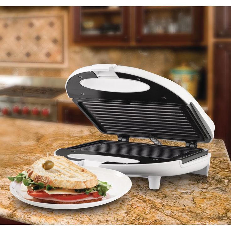 White Nonstick Panini Press and Sandwich Maker