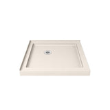 DreamLine SlimLine 32 in. x 32 in. Double Threshold Shower Base, Corner Drain, White
