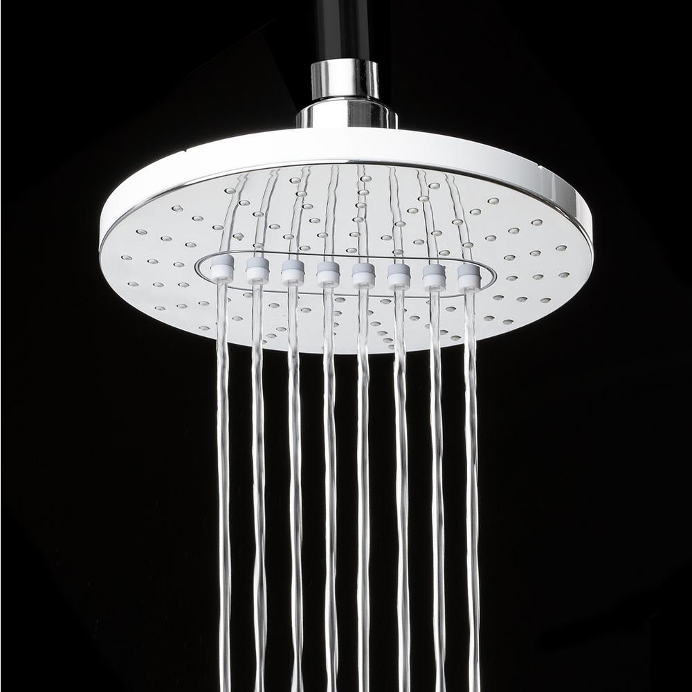 2-Spray 6.25 in. Single Wall Mount Fixed Shower Head in White - Super Arbor