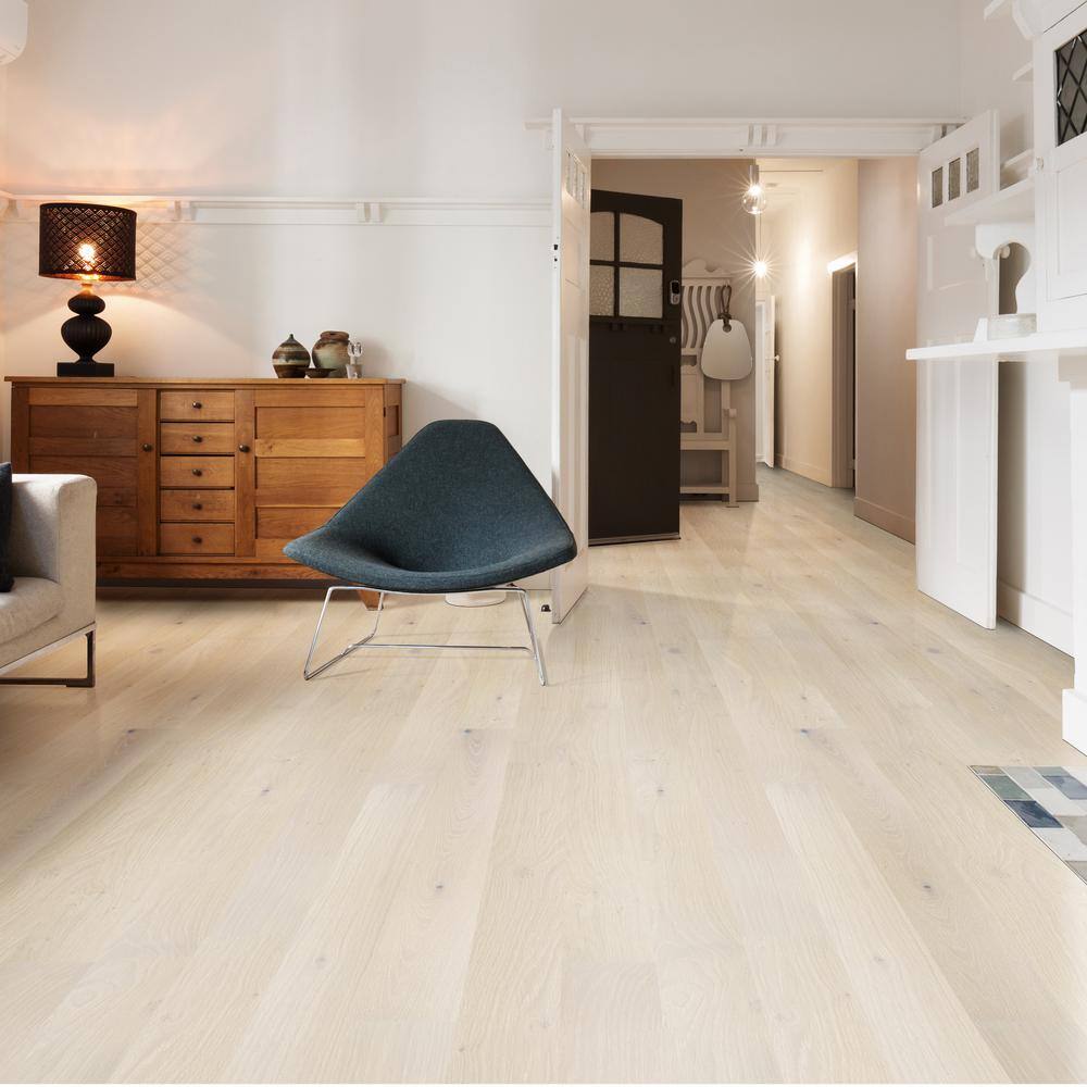 A&A Surfaces Woodridge Beach Buff Oak 0.28 in. x 6.5 in. Waterproof Wire Brushed Engineered Hardwood Flooring (1040.16 sq.ft./pallet)
