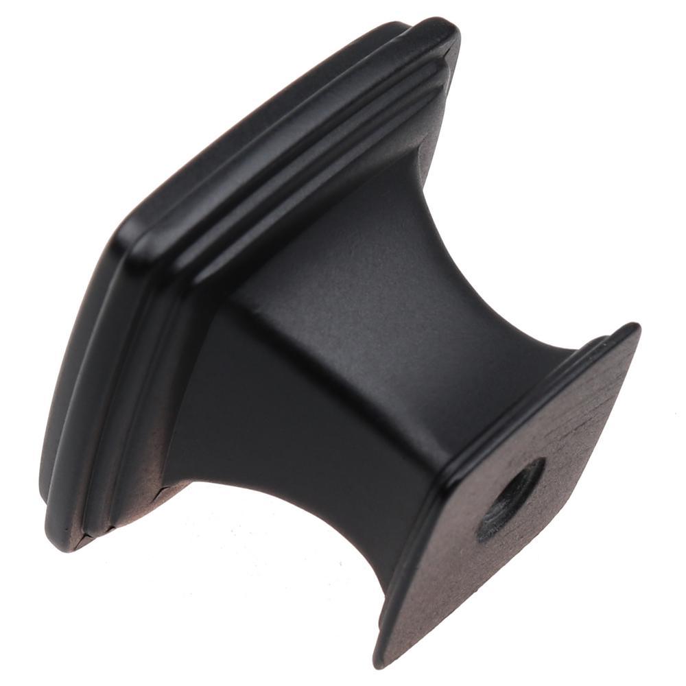 1-1/4 in. Matte Black Square Deco Cabinet Knobs (10-Pack) - Super Arbor