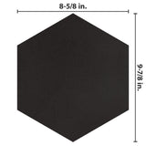 Merola Tile Textile Hex Black 8-5/8 in. x 9-7/8 in. Porcelain Floor and Wall Tile (11.56 sq. ft. / case)