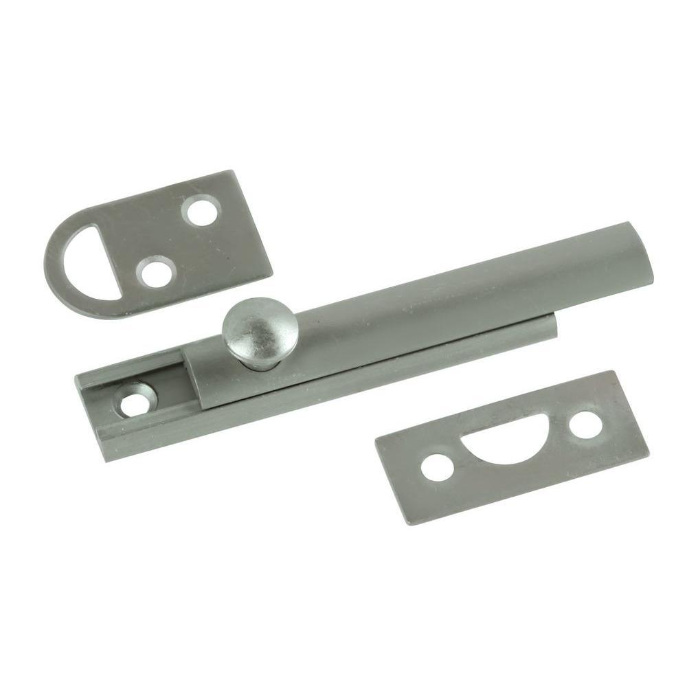 3 in. Solid Brass Satin Nickel Slide Door Bolt - Super Arbor