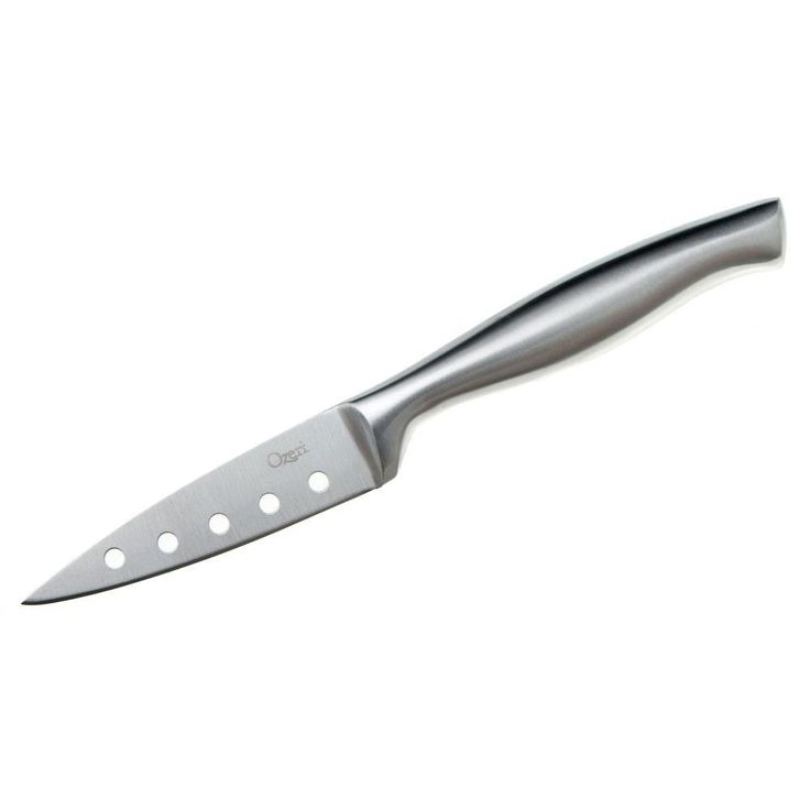 5-Piece Stainless Steel Knife and Sharpener Set, with Japanese Stainless Steel Slotted Blades