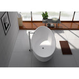 71 in. Stone Resin Flatbottom Freestanding Non-Whirlpool Bathtub in White Matt - Super Arbor