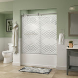 Simplicity 60 x 58-3/4 in. Frameless Contemporary Sliding Bathtub Door in Chrome with Transition Glass - Super Arbor