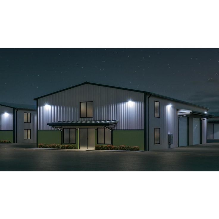 65-Watt Metallic Outdoor Fluorescent Security Wall and Area Light with Dusk to Dawn Photocell Sensor