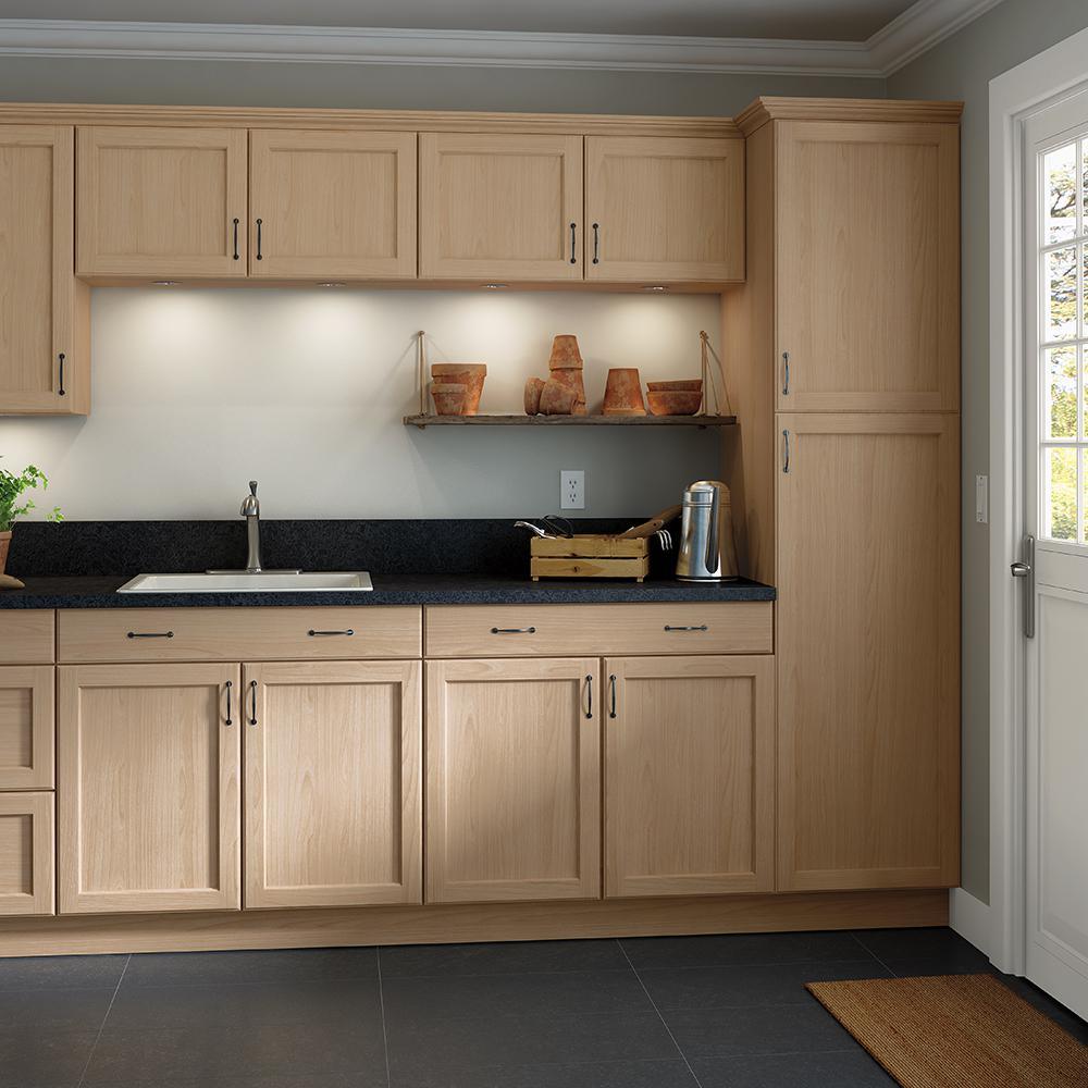 Easthaven Shaker Assembled 36x30x12 in. Frameless Wall Cabinet in Unfinished Beech - Super Arbor