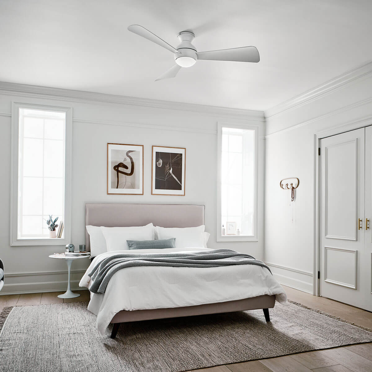 Kichler Sola 54-in Matte White Indoor/Outdoor Ceiling Fan with LED Light (3-Blade)