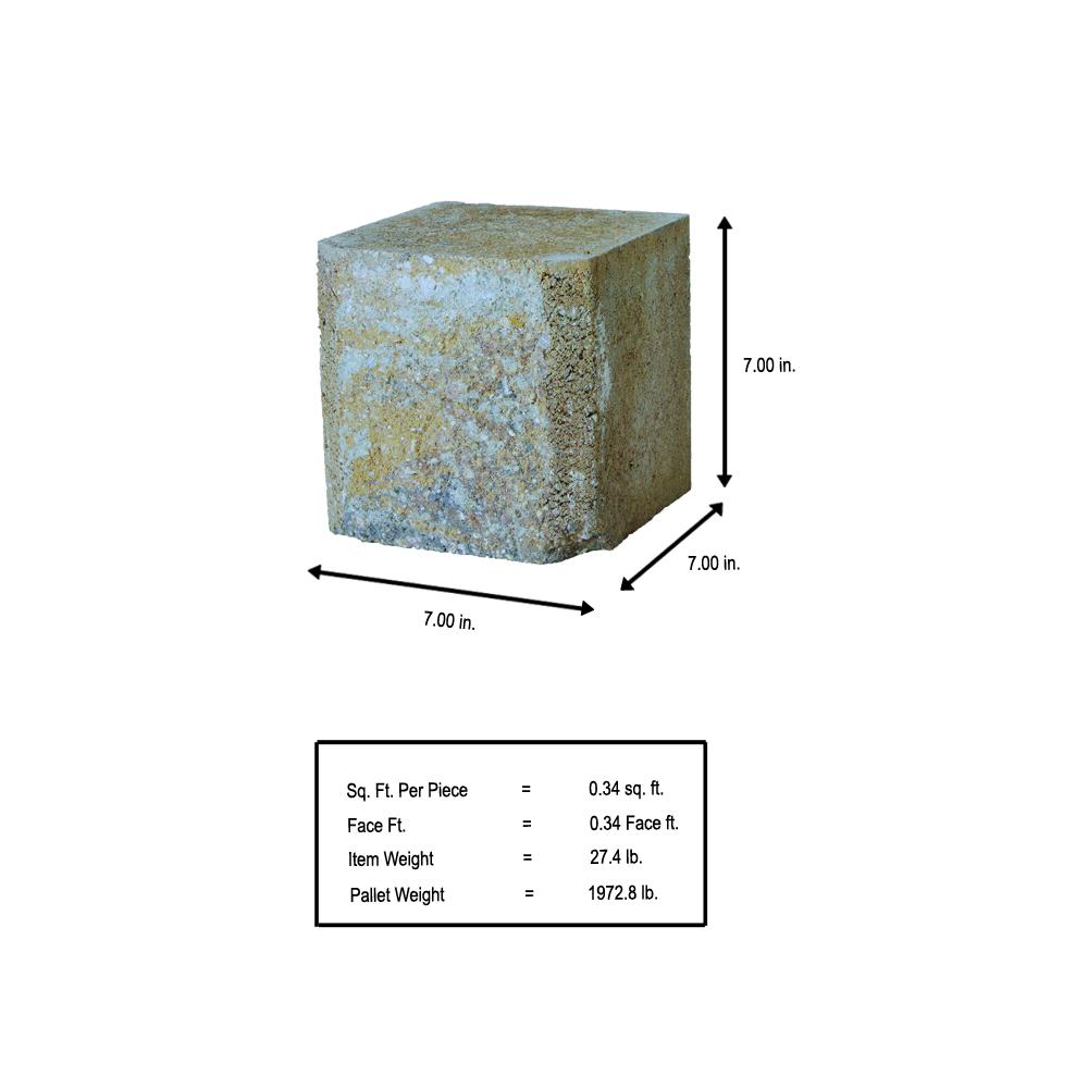 Pavestone SplitRock DoubleMedium 7 in. x 7 in. x 7 in. Yukon Concrete Garden Wall Block (72 Pcs. / 24.5 Face ft. / Pallet) - Super Arbor