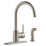 Apex Single-Handle Side Sprayer Kitchen Faucet in Matte Black - Super Arbor