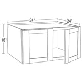 Home Decorators Collection Washington 24 in. W x 24 in. D x 15 in. H Assembled Plywood Wall Kitchen Cabinet in Valiant Onyx with Soft Close Doors