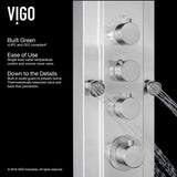 Mateo 59.5 in. 6-Jet High Pressure Shower Panel System with Rainhead Fixed Handheld Dual Shower in Stainless Steel
