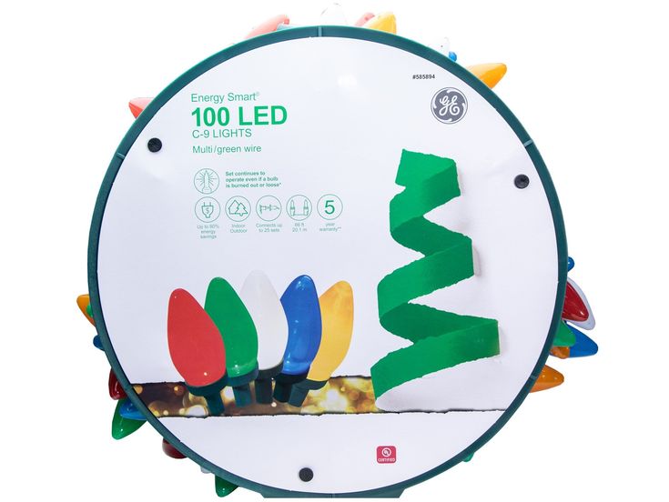 GE Energy Smart 100-Count 66-ft Multicolor LED Plug-In Christmas String Lights