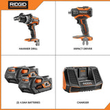 18-Volt Lithium-Ion Cordless Brushless Hammer Drill and Impact Driver 2-Tool Combo Kit with (2) 4.0Ah Batteries, Charger