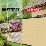 COLOURTREE 5 ft. x 100 ft. Beige Privacy Fence Screen HDPE Mesh Windscreen with Reinforced Grommets for Garden Fence (Custom Size)