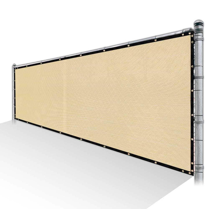 COLOURTREE 5 ft. x 100 ft. Beige Privacy Fence Screen HDPE Mesh Windscreen with Reinforced Grommets for Garden Fence (Custom Size)