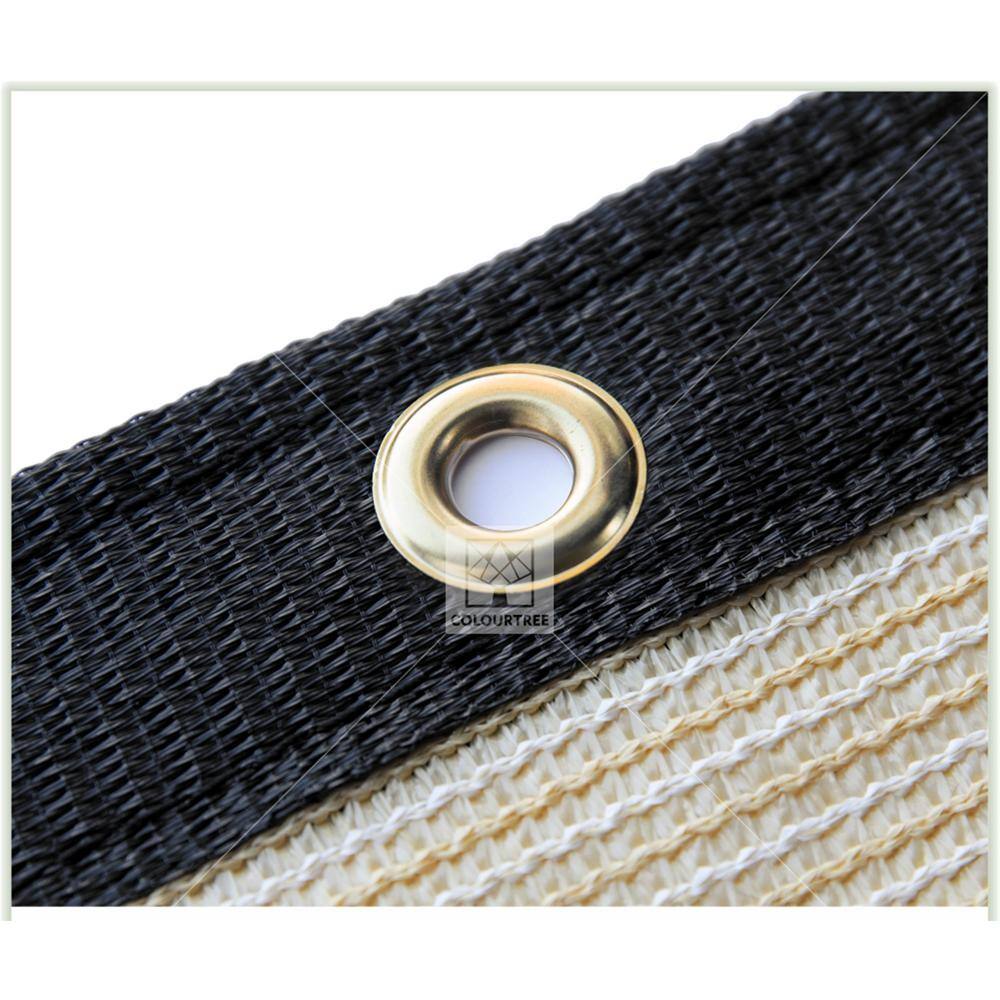 COLOURTREE 8 ft. x 10 ft. Beige Privacy Fence Screen Mesh Fabric Cover Windscreen with Reinforced Grommets for Garden Fence
