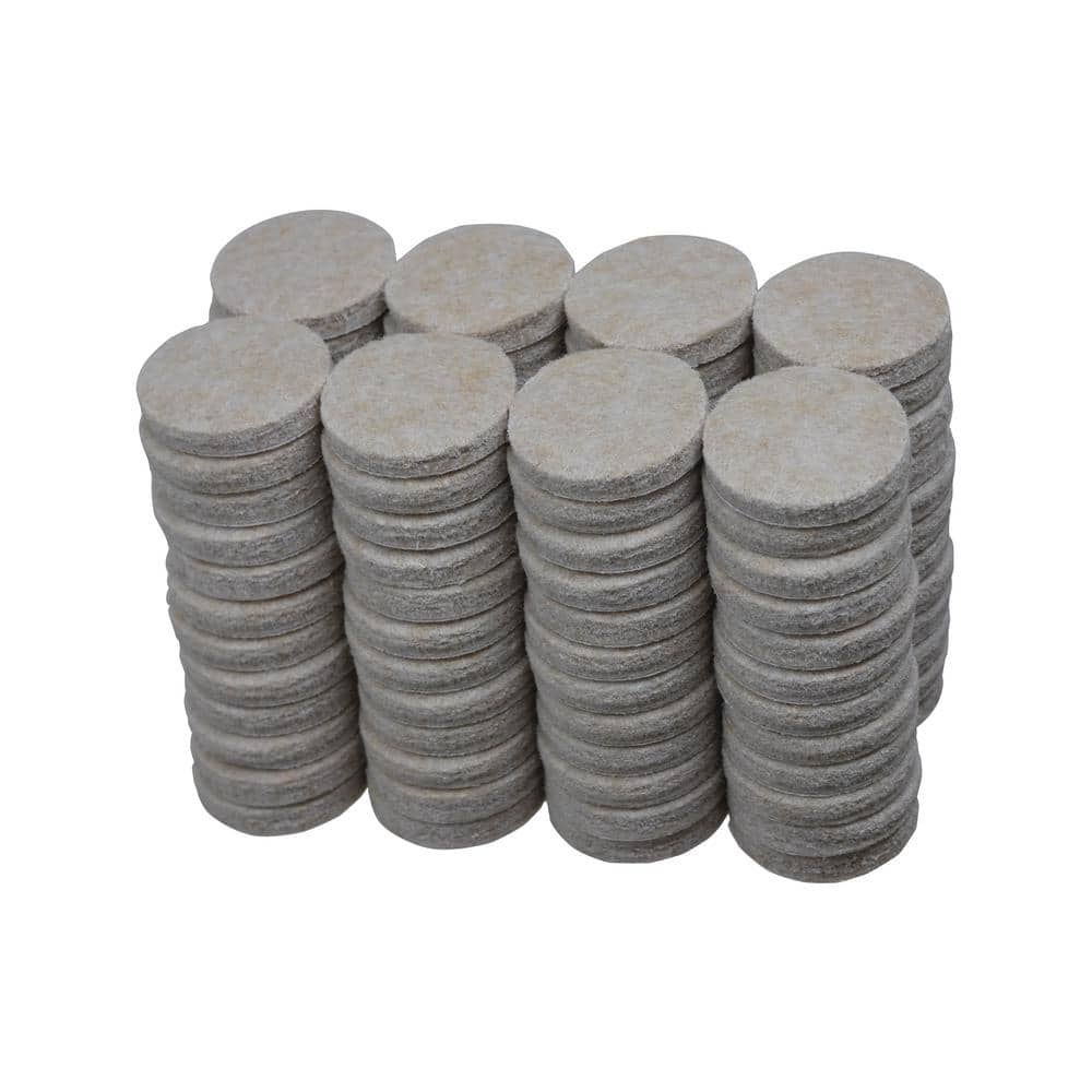 Everbilt 1 in. Beige Heavy-Duty Self-Adhesive Felt Pads, Round Furniture Protectors (96-Pack)