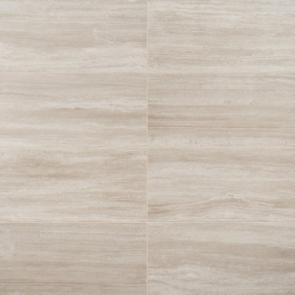 Ivy Hill Tile Atlanta Beige 11.72 in. x 23.69 in. Matte Travertine Look Porcelain Floor and Wall Tile (15.5 sq. ft./Case)