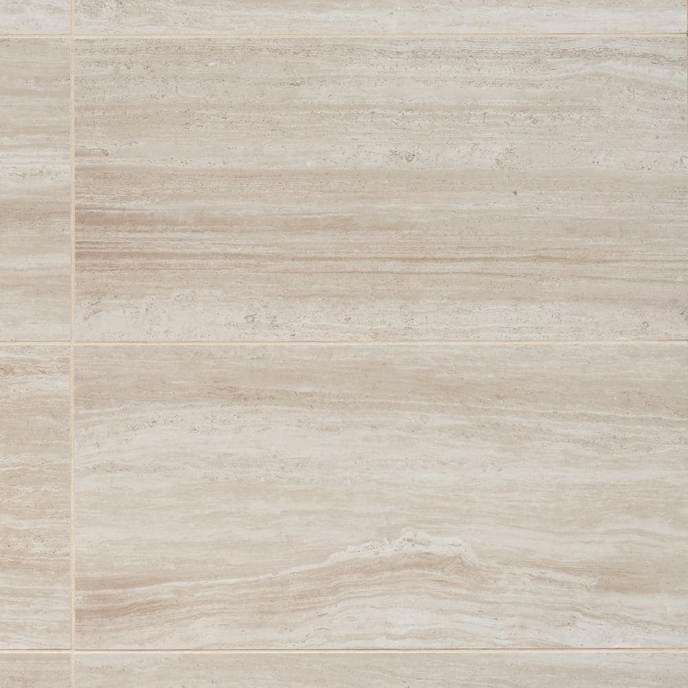 Ivy Hill Tile Atlanta Beige 11.72 in. x 23.69 in. Matte Travertine Look Porcelain Floor and Wall Tile (15.5 sq. ft./Case)