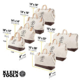 Klein Tools 14 in. No. 6 Canvas Tool Bag with Steel-Frame Mouth, Vinyl Bottom (Model 5102-14)