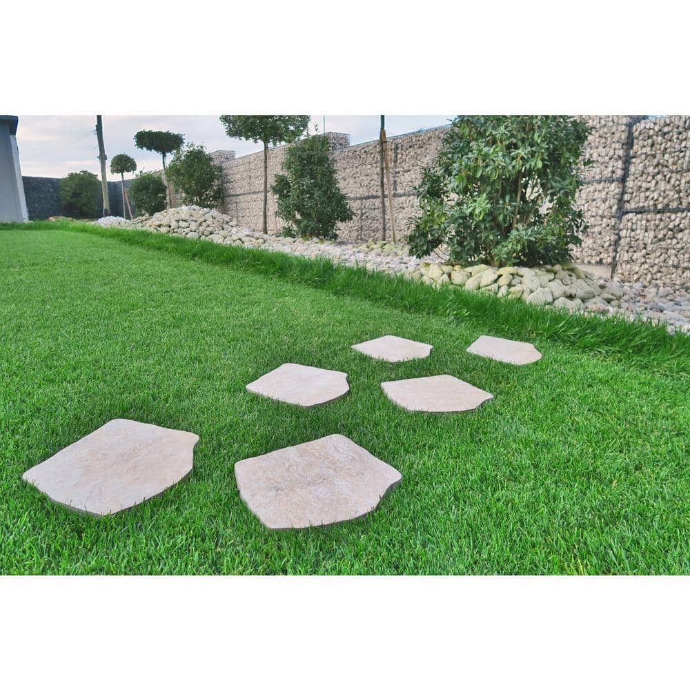 MJSI 16 in. x 14 in. x 0.75 in. Porcelain Beige Stepping Stone (12-Piece/ 19 sq. ft.)