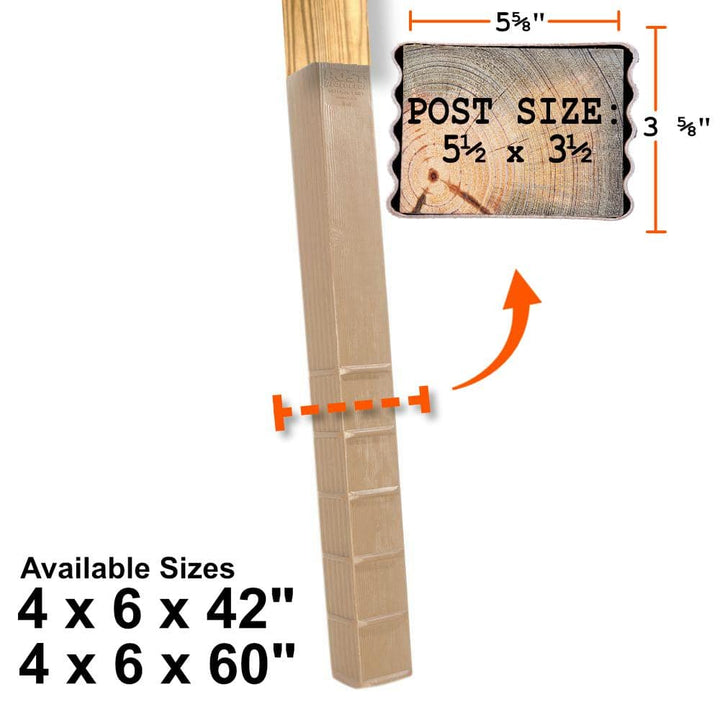 Post Protector 4 in. x 6 in. x 42 in. In-Ground Fence Post Decay Protection