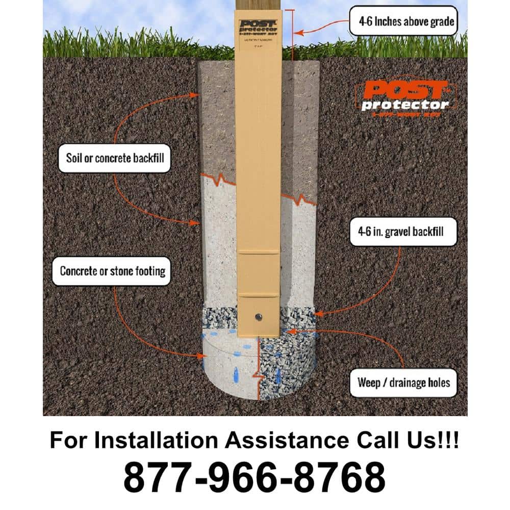 Post Protector 6 in. x 6 in. x 42 in. In-Ground Post Decay Protection